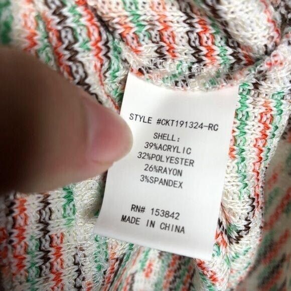 Code X Mode Sweater Womens Small White Pullover Multicolored NWT - Picture 2 of 7